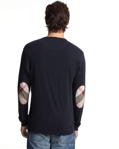 Burberry Long Sleeve Shirt with Check Elbow Patches Men